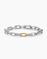 DY Madison® Chain Bracelet in Sterling Silver with 18K Yellow Gold, 8.5mm