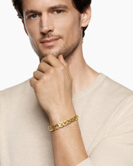 Curb Chain Angular Link Bracelet in 18K Yellow Gold, 11.5mm
