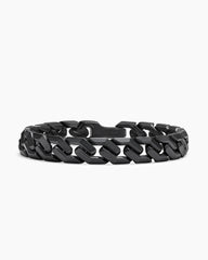 Curb Chain Angular Link Bracelet in Black Titanium, 11.5mm