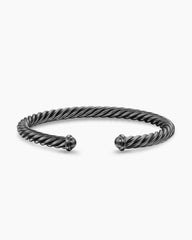 Cable Cuff Bracelet in Grey Aluminum, 6mm