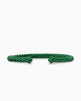 Cable Cuff Bracelet in Green Aluminum, 6mm