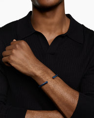Cable Cuff Bracelet in Navy Aluminum, 6mm