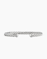Cable Cuff Bracelet in Sterling Silver with Pavé Diamonds, 6mm