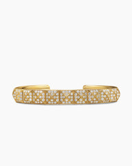 Pyramid Cuff Bracelet in 18K Yellow Gold with Diamonds, 9.3mm