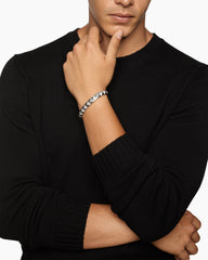 Pyramid Cuff Bracelet in Sterling Silver, 9.3mm