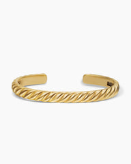Sculpted Cable Cuff Bracelet in 18K Yellow Gold, 7mm