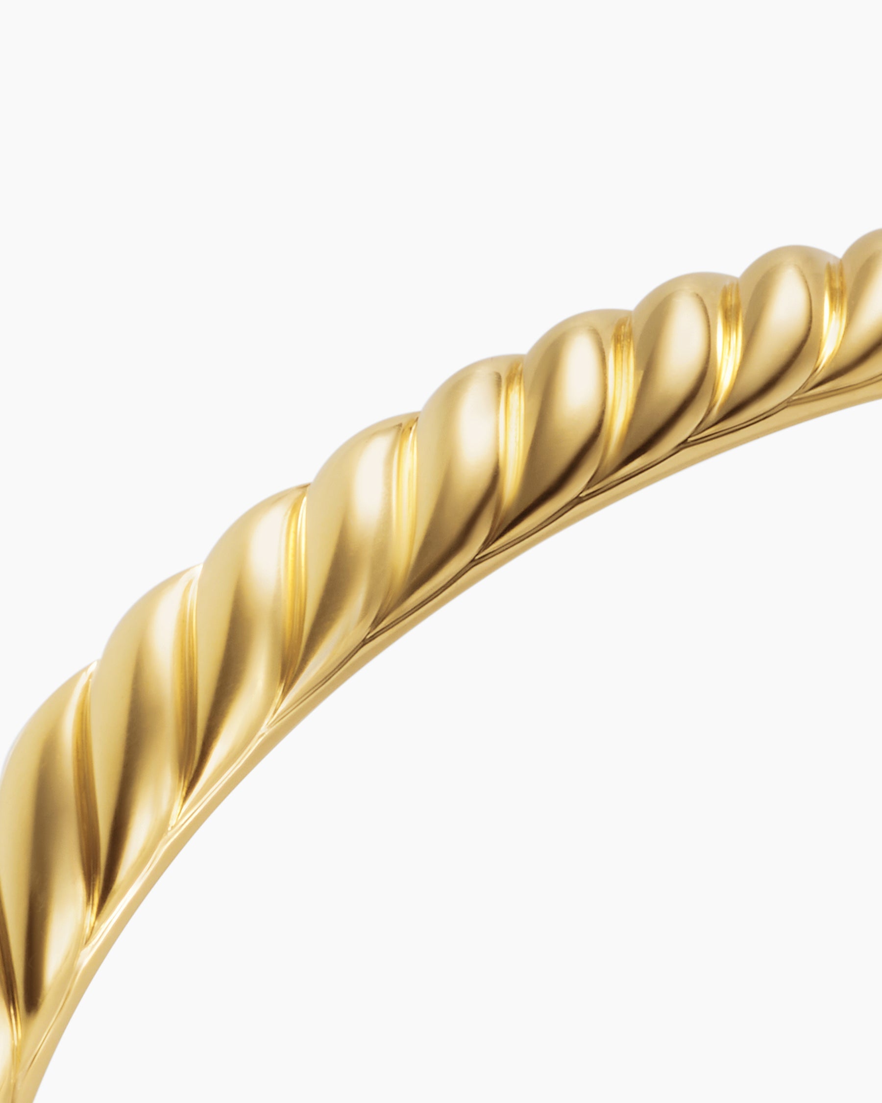 Sculpted Cable Cuff Bracelet in 18K Yellow Gold, 7mm