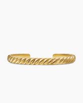 Sculpted Cable Cuff Bracelet in 18K Yellow Gold, 7mm