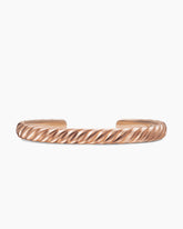Sculpted Cable Cuff Bracelet in 18K Rose Gold, 7mm