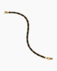 Spiritual Beads Bracelet in 18K Yellow Gold with Bloodstone and Red Jasper, 4mm