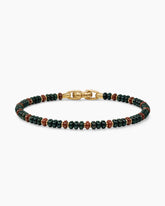 Spiritual Beads Bracelet in 18K Yellow Gold with Bloodstone and Red Jasper, 4mm