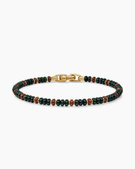 Spiritual Beads Bracelet in 18K Yellow Gold with Bloodstone and Red Jasper, 4mm