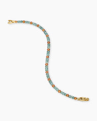 Spiritual Beads Bracelet in 18K Yellow Gold with Indicolite and Mandarin Garnet, 4mm