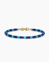 Spiritual Beads Bracelet in 18K Yellow Gold with Lapis and Turquoise, 4mm