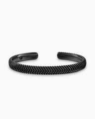 Chevron Cuff Bracelet in Black Titanium, 8mm