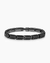 Chevron Link Bracelet in Black Titanium, 7.6mm