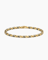 Streamline® Faceted Chain Bracelet in 18K Yellow Gold with Forged Carbon, 4.3mm