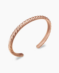 Sculpted Cable Cuff Bracelet in 18K Rose Gold, 5.5mm