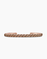 Sculpted Cable Cuff Bracelet in 18K Rose Gold with Cognac Diamonds, 5.5mm