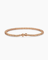 Tennis Bracelet in 18K Rose Gold with Cognac Diamonds, 3mm
