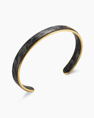 Streamline® Cuff Bracelet in 18K Yellow Gold with Forged Carbon, 9mm