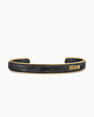 Streamline® Cuff Bracelet in 18K Yellow Gold with Forged Carbon, 9mm