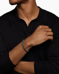 Armory® Link Bracelet in Black Titanium with Sapphires, 7.5mm