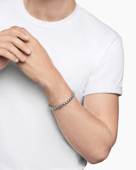 Box Chain Bracelet in Sterling Silver, 7.3mm