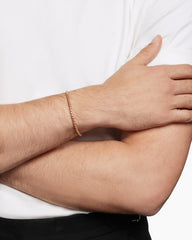 Box Chain Bracelet in 18K Rose Gold, 3.4mm