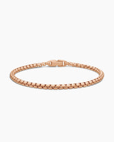 Box Chain Bracelet in 18K Rose Gold, 3.4mm