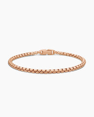 Box Chain Bracelet in 18K Rose Gold, 3.4mm