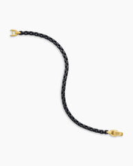 Box Chain Bracelet in Stainless Steel with 14K Yellow Gold, 5mm