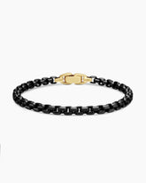 Box Chain Bracelet in Stainless Steel with 14K Yellow Gold, 5mm