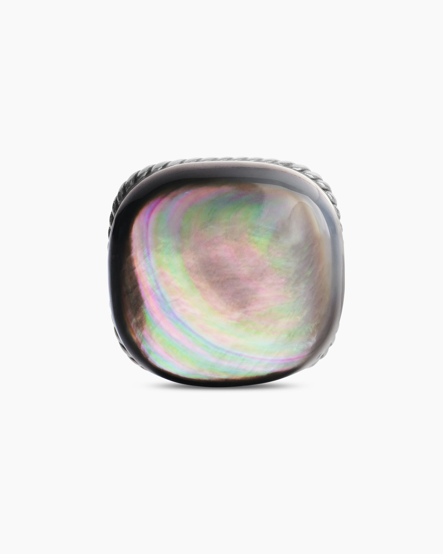 Streamline® Cushion Cufflinks in Sterling Silver with Black Mother of Pearl, 17mm