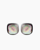 Streamline® Cushion Cufflinks in Sterling Silver with Black Mother of Pearl, 17mm