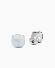 Streamline® Cushion Cufflinks in Sterling Silver with Mother of Pearl, 17mm