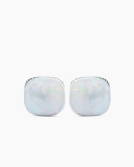 Streamline® Cushion Cufflinks in Sterling Silver with Mother of Pearl, 17mm