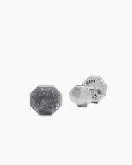 Meteorite Faceted Round Cufflinks in Sterling Silver, 16mm