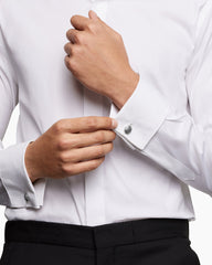 Meteorite Faceted Round Cufflinks in Sterling Silver, 16mm