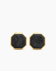 Streamline® Cufflinks in 18K Yellow Gold with Forged Carbon, 15mm