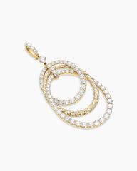 Floating Diamonds Drop Pendant in Yellow Gold