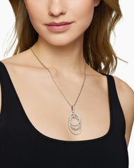 Floating Diamonds Drop Pendant in White Gold