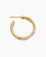 Floating Diamonds Hoop Earrings in Yellow Gold