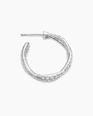 Floating Diamonds Hoop Earrings in White Gold