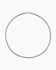 Box Chain Necklace in Sterling Silver with Grey Stainless Steel, 2.7mm