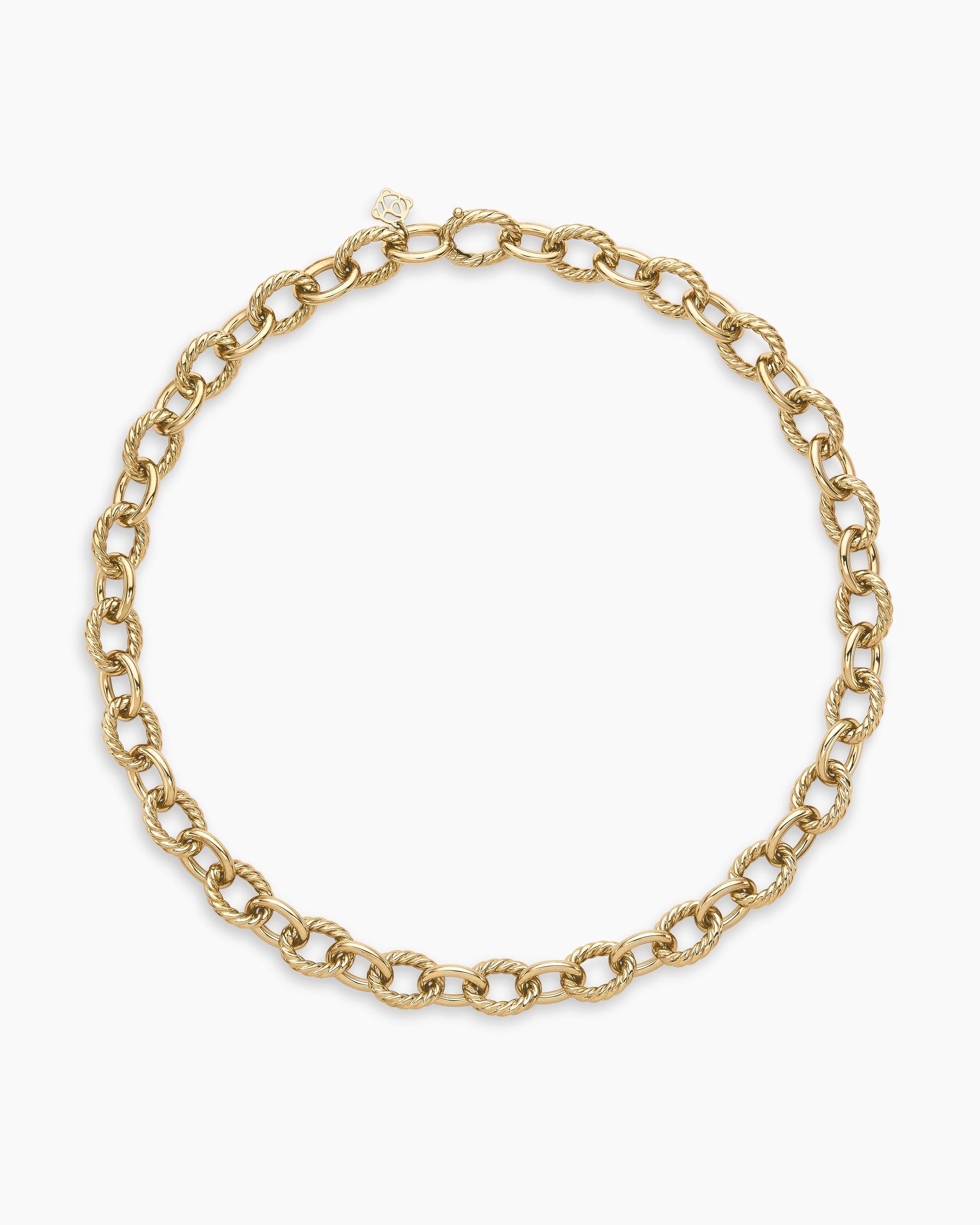 Oval Link Chain Necklace in 18K Yellow Gold, 16mm