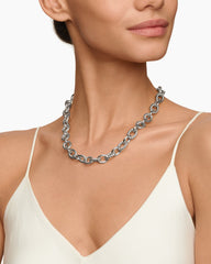 Oval Link Chain Necklace in Sterling Silver, 16mm