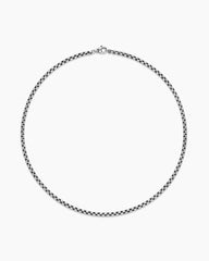Box Chain Necklace in Grey Titanium, 3.6mm