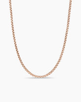 Box Chain Necklace in 18K Rose Gold, 2.7mm