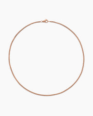 Box Chain Necklace in 18K Rose Gold, 2.7mm